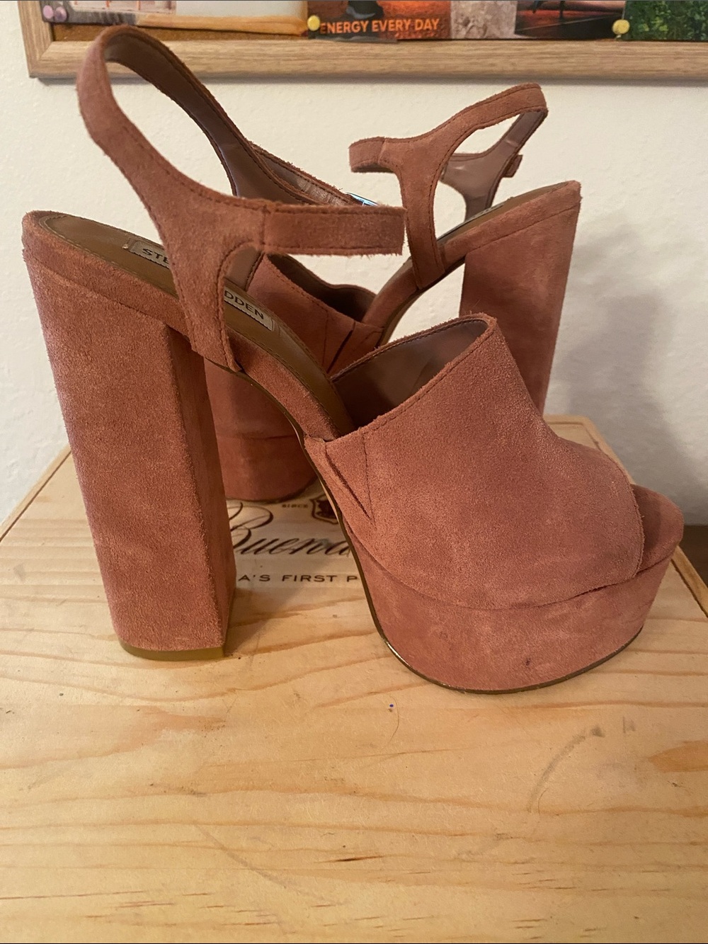 Steve Madden Suede Platform Sandals — Dusty Rose - Picture 5 of 10